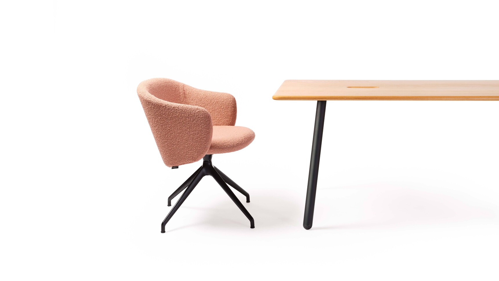 Deadgood Setter Swivel Meeting Chair Pink Upholstery At Setter Table Family Image