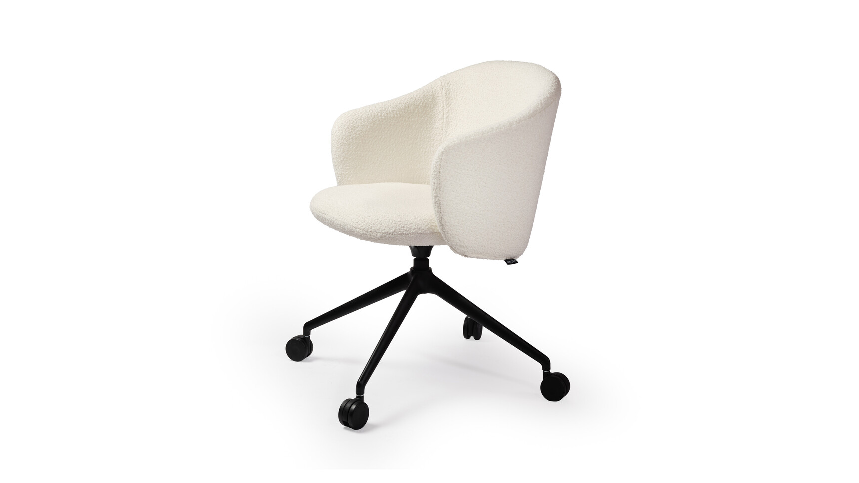 Deadgood Setter Swivel Meeting Chair | Four Star Base On Castors White Upholstery Family Image