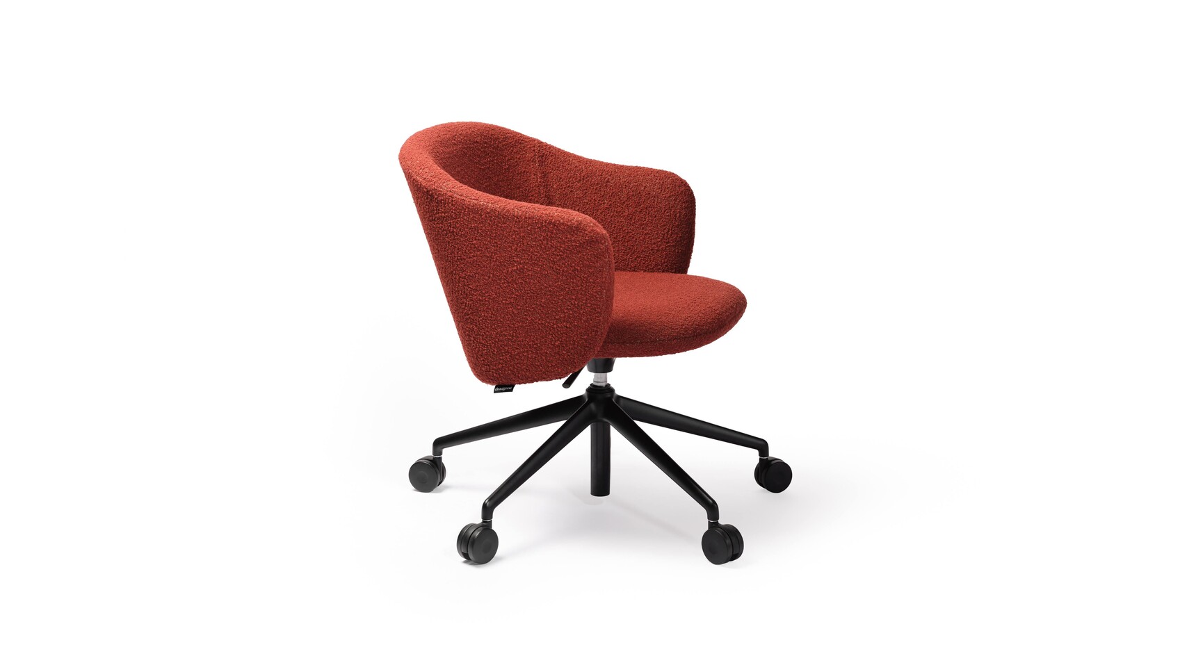 Deadgood Setter Swivel Meeting Chair | Five Star Base On Castors Red Upholstery Front Angle Family Image