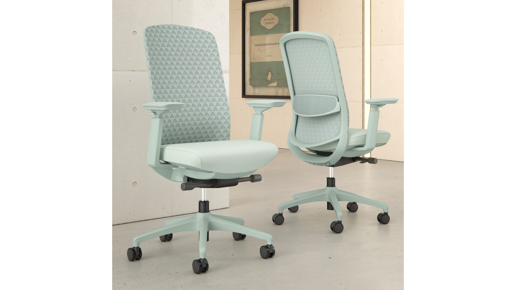 Elite Solo 3D Mesh Back Office Chair | Green Frame Family Image