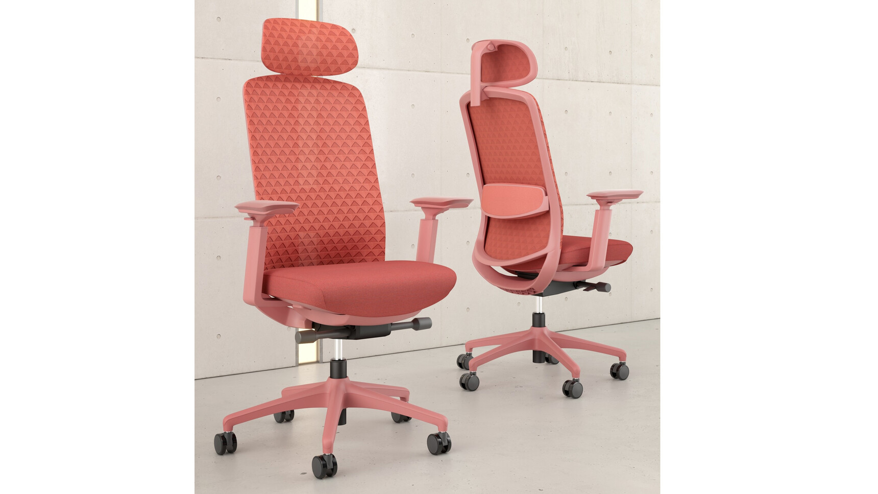 Elite Solo 3D Mesh Back Office Chairs With Headrest | Terracotta Frame Family Image