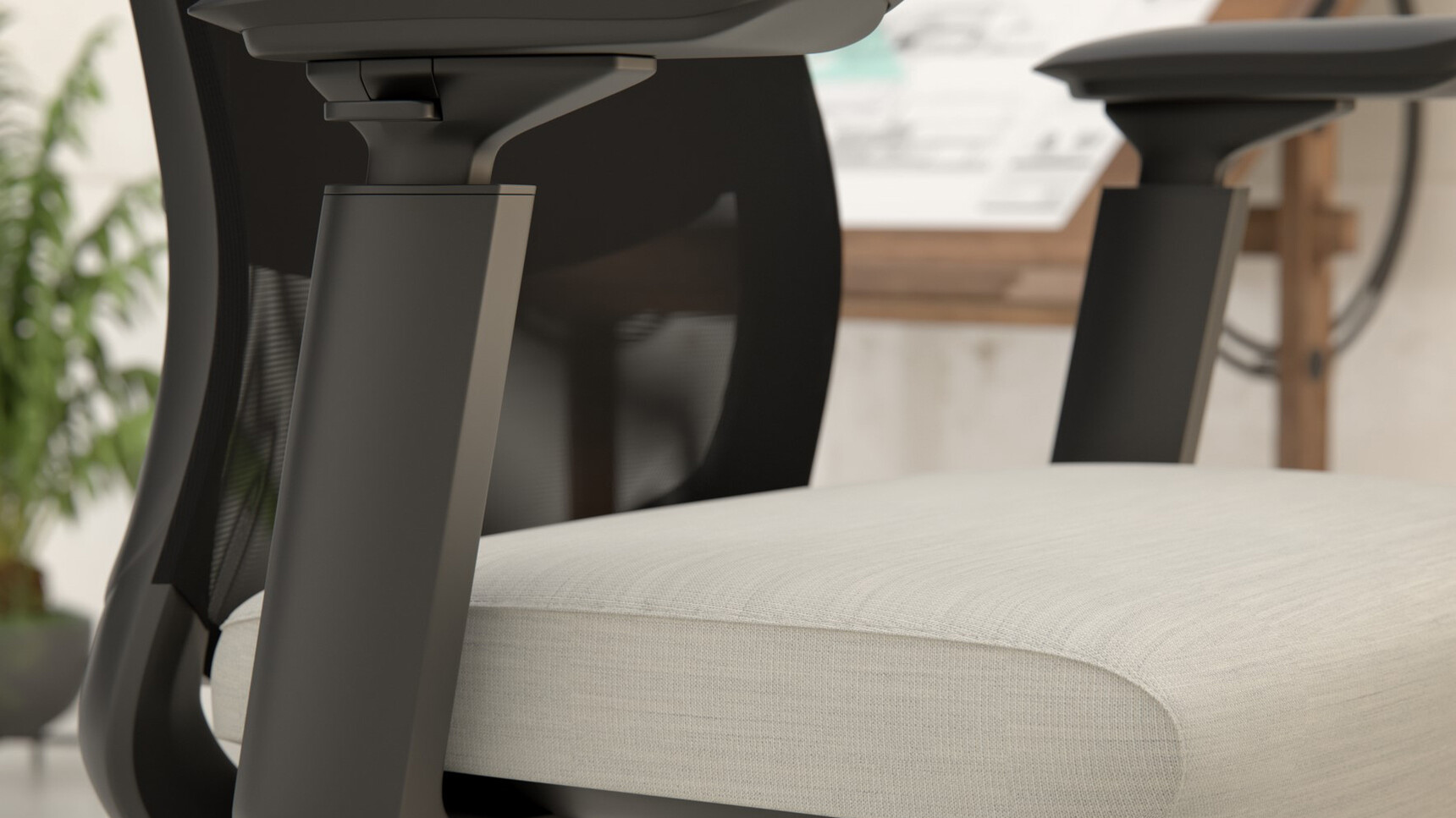 Elite Solo Mesh Back Office Chair | Black Frame Detail Image