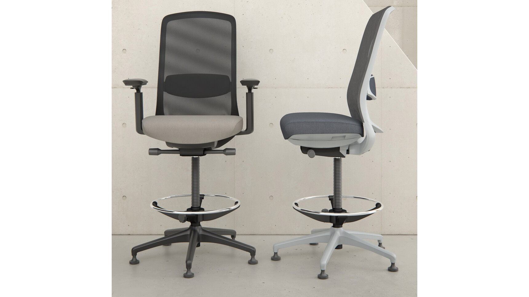 Elite Solo Mesh Back Draughtsman Office Chairs With Arms Family Image