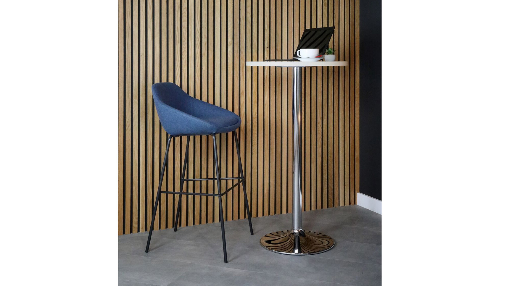 Elite Ovo Stool With Four Leg Base At Bar Table Family Image