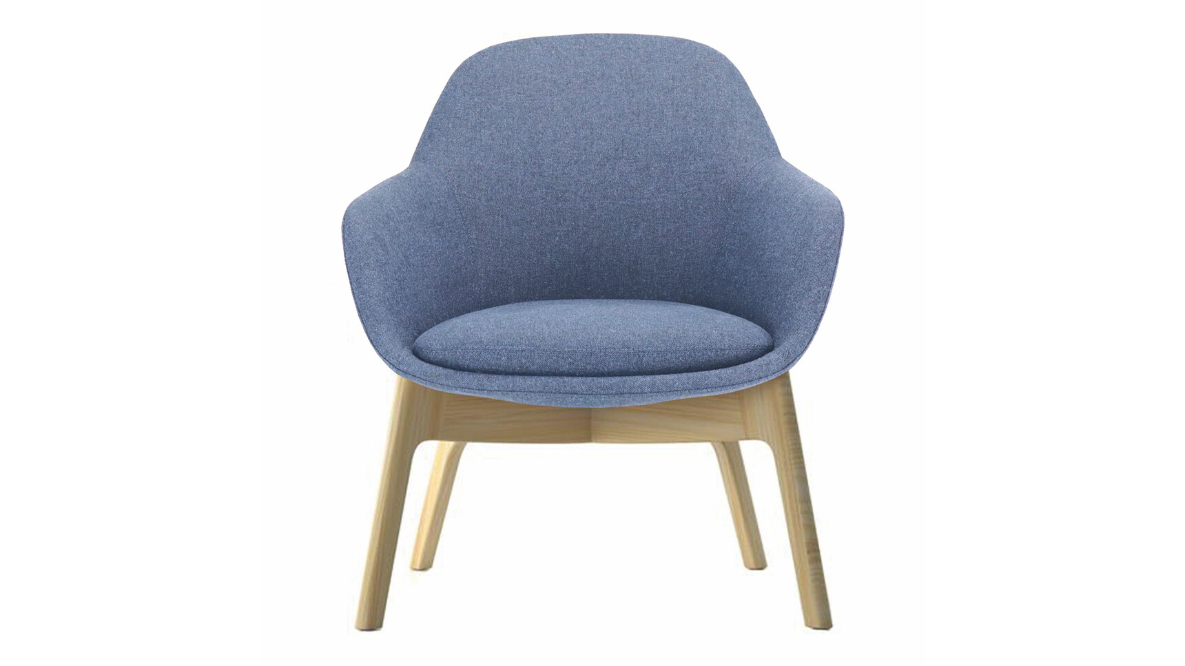 Elite Ovo Lounge Armchair With Wood Base Blue Upholstery OVOLWL Family Image