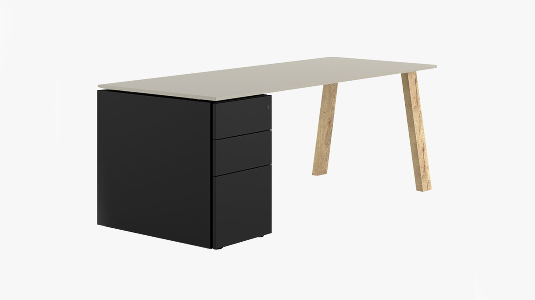 Bralco Take-Off Evo/Country Office Desk With Pedestal In Black Finish Family Image