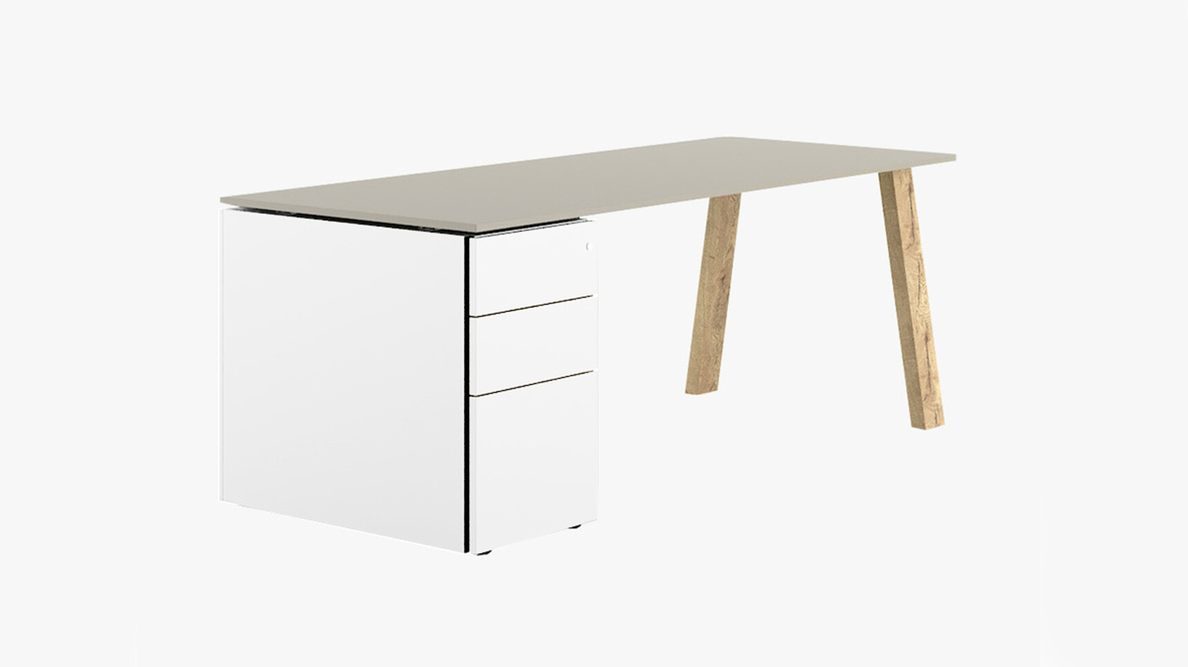 Take-Off Evo/Country Office Desk With Pedestal In White Finish Family Image