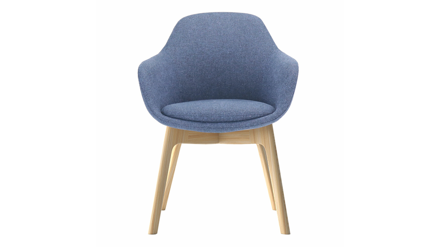 Elite Ovo Meeting Chair With Wood Base OVOAWL BEL With Arms Blue Upholstery Family Image