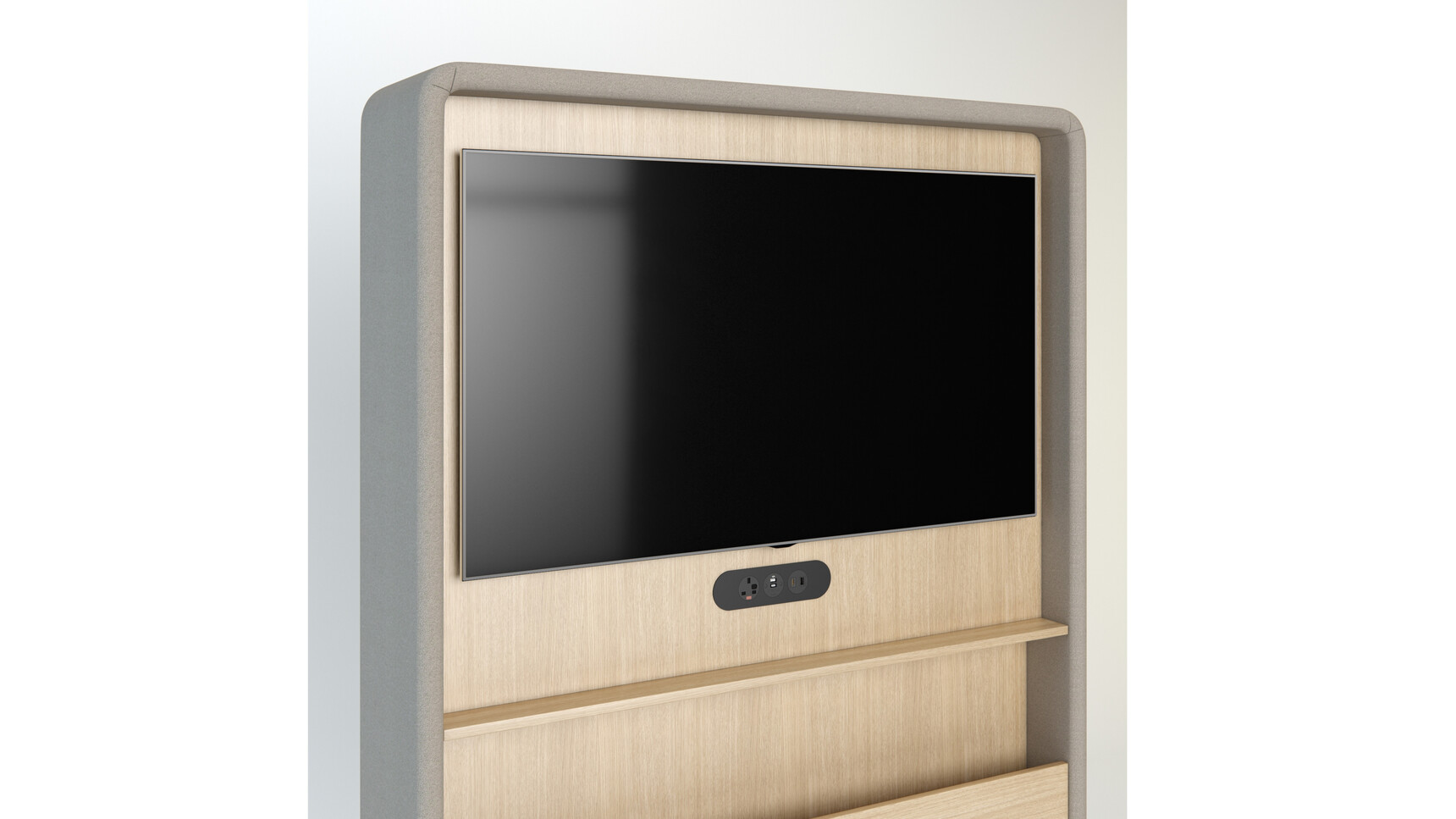 Elite Switch Mobile TV & Whiteboard Media Unit Wood Finish With TV Family Image