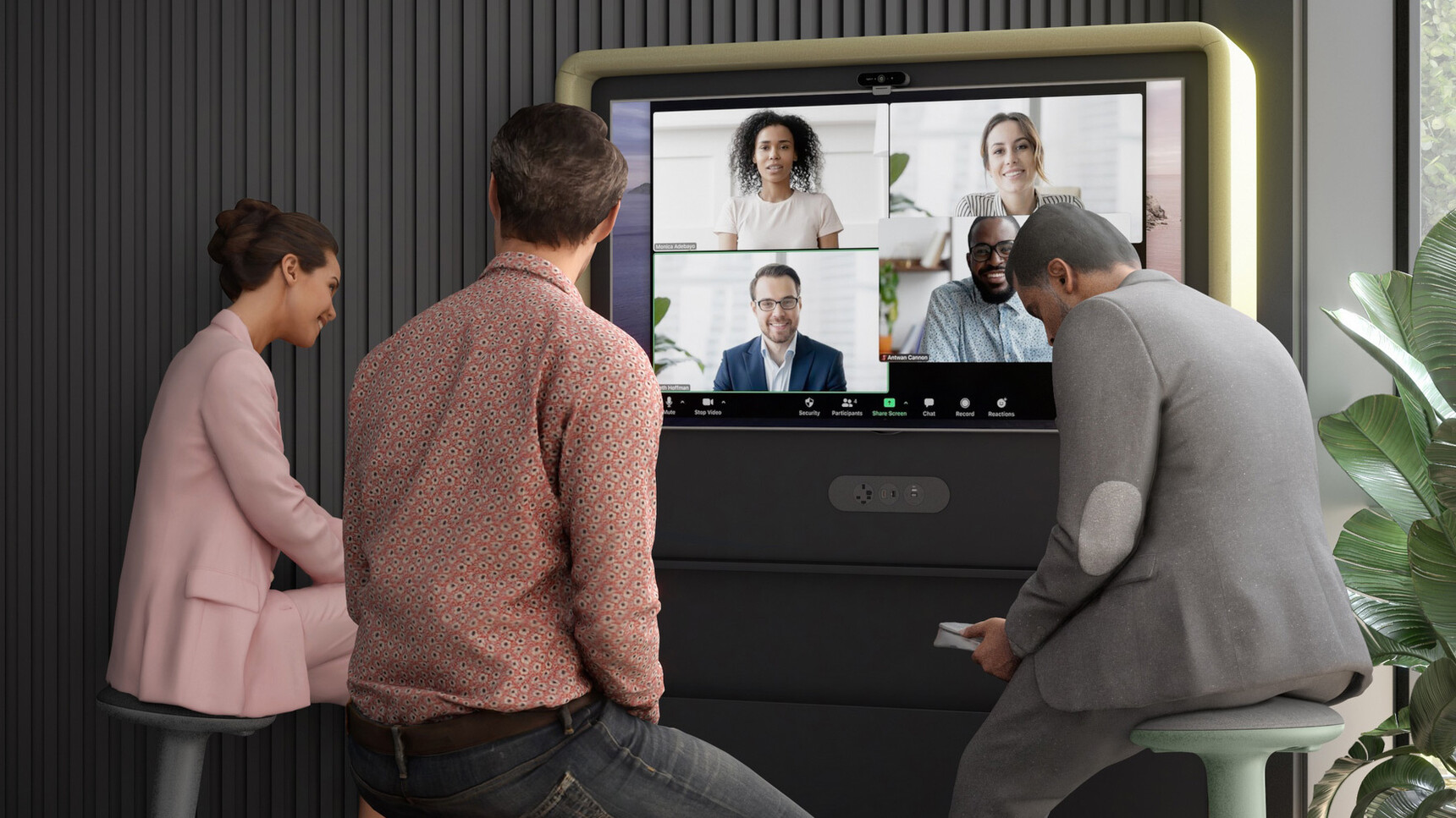 Elite Switch Mobile TV & Whiteboard Media Unit Black Finish Family Image
