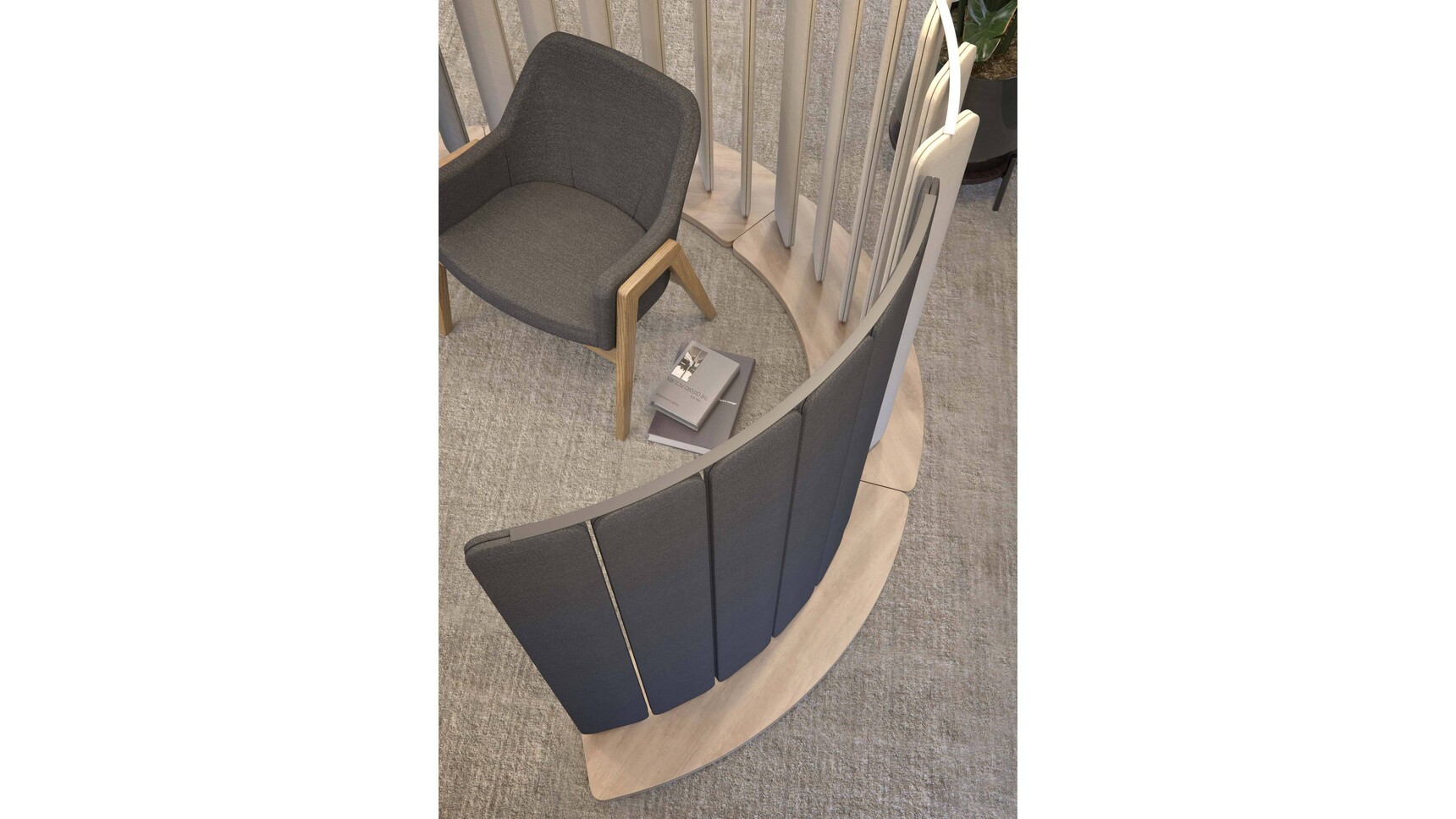 Elite Hive 60 Degree Curved Floor Standing Screens Black Finish Family Image