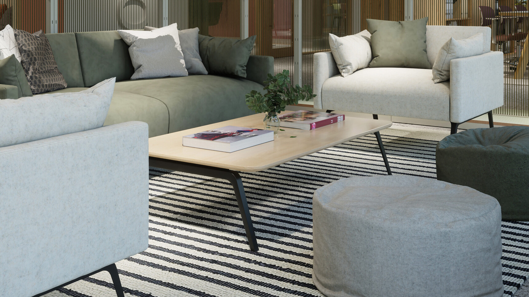 Two Connection Base Bean Bags | Large In Lounge Setting