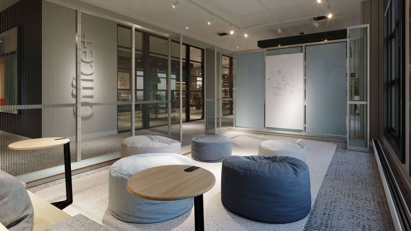 Five Connection Base Bean Bags | Large In Office Setting