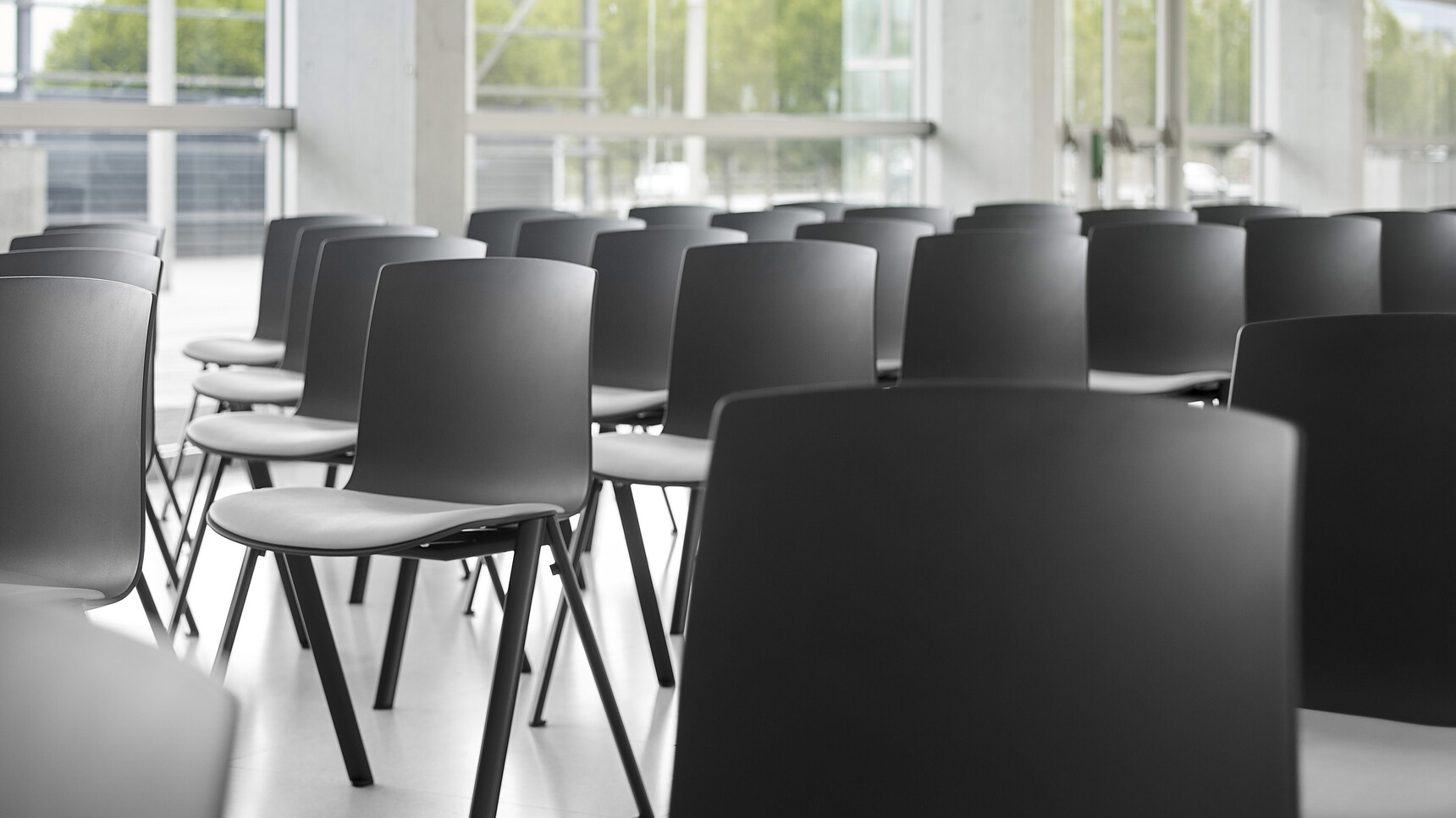 Verco Olivia Stackable Meeting Chairs With Seat Pad In Conference Room