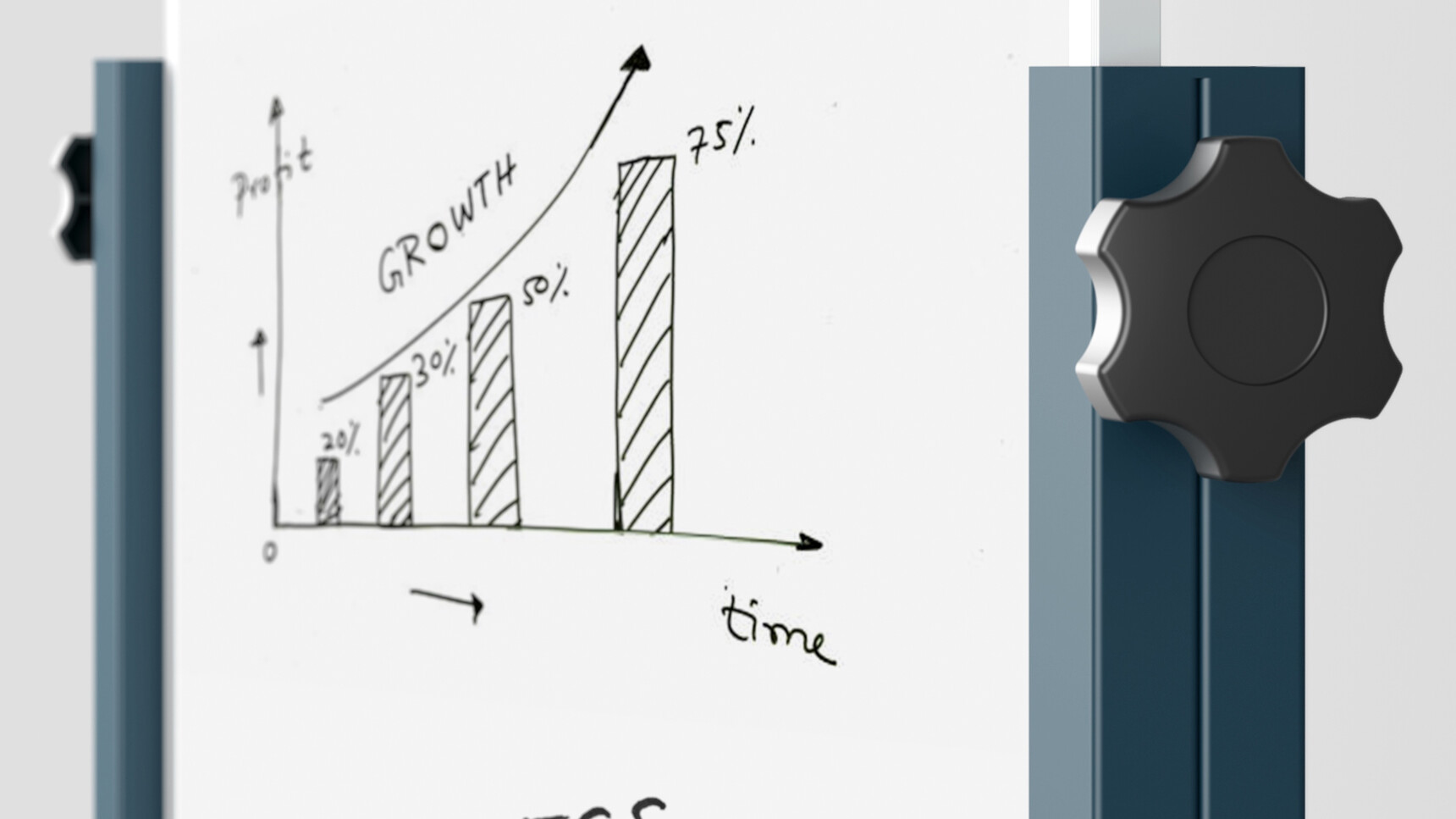 Elite Office Furniture Mobile Portrait Whiteboard Unit Atlantic Blue Finish Detail Image