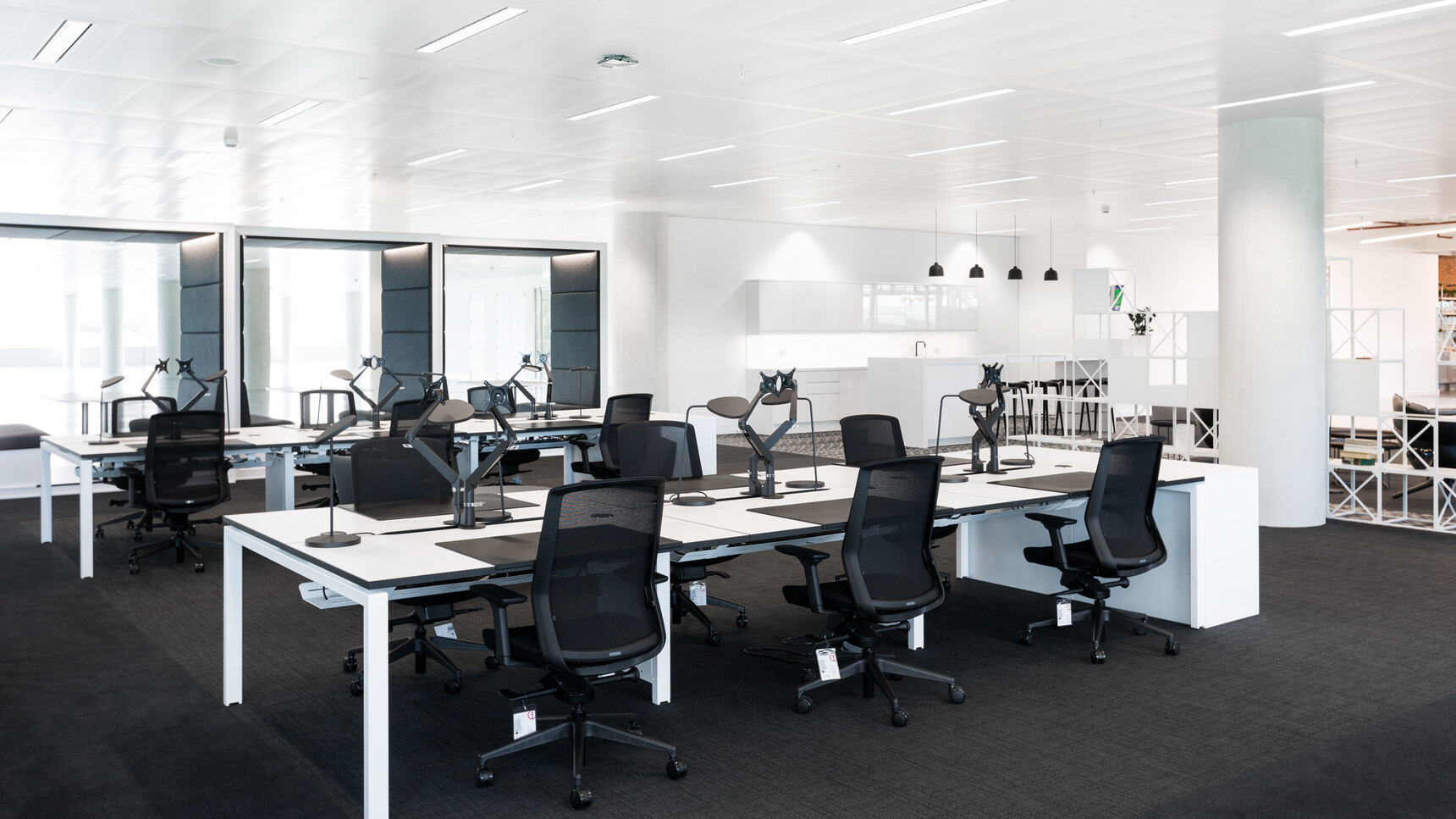 Twelve Workstories J1 Mesh Back Office Chairs Black Upholstery Finish At Desks White Finish