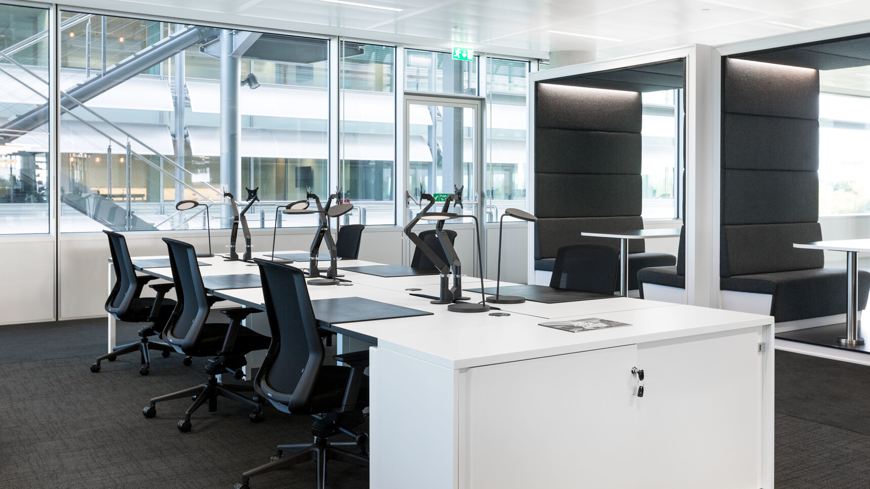 Six Workstories J1 Mesh Back Office Chairs Black Upholstery Finish White Finish