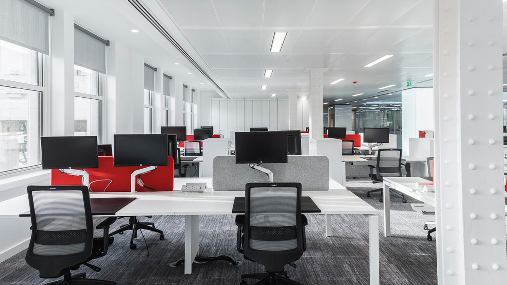 Various Workstories S30 Mesh Back Office Chairs Black Grey Stripes Upholstery At Desks