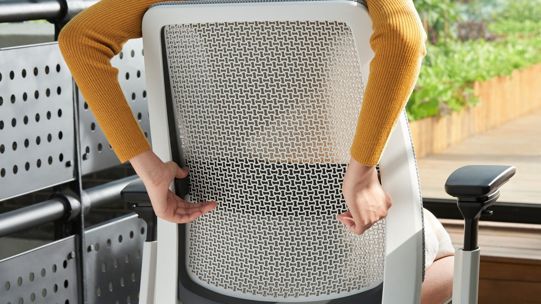 Series 2 Office Chair With Seagull Frame Finish Showing User Adjustability Lumbar Support Detail Image