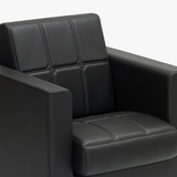 Seat and back upholstery with square stitching