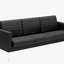 Seat and back upholstery with square stitching