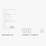 Electrification Unit 1 socket + 2 USB ports