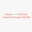 2 Power & 1 CAT6 Data & Dual Fast Charge USB A&C