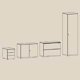 Wardrobe / Wardrobe (Internal Mirror) / Wardrobe (Internal Lighting) / Pedestal / Low Storage / Drawers