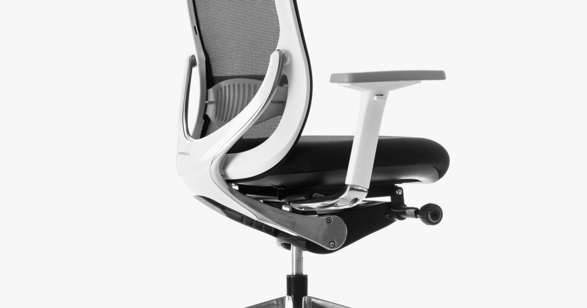 Okamura Zephyr Light Office Chair White Black Hunts Office