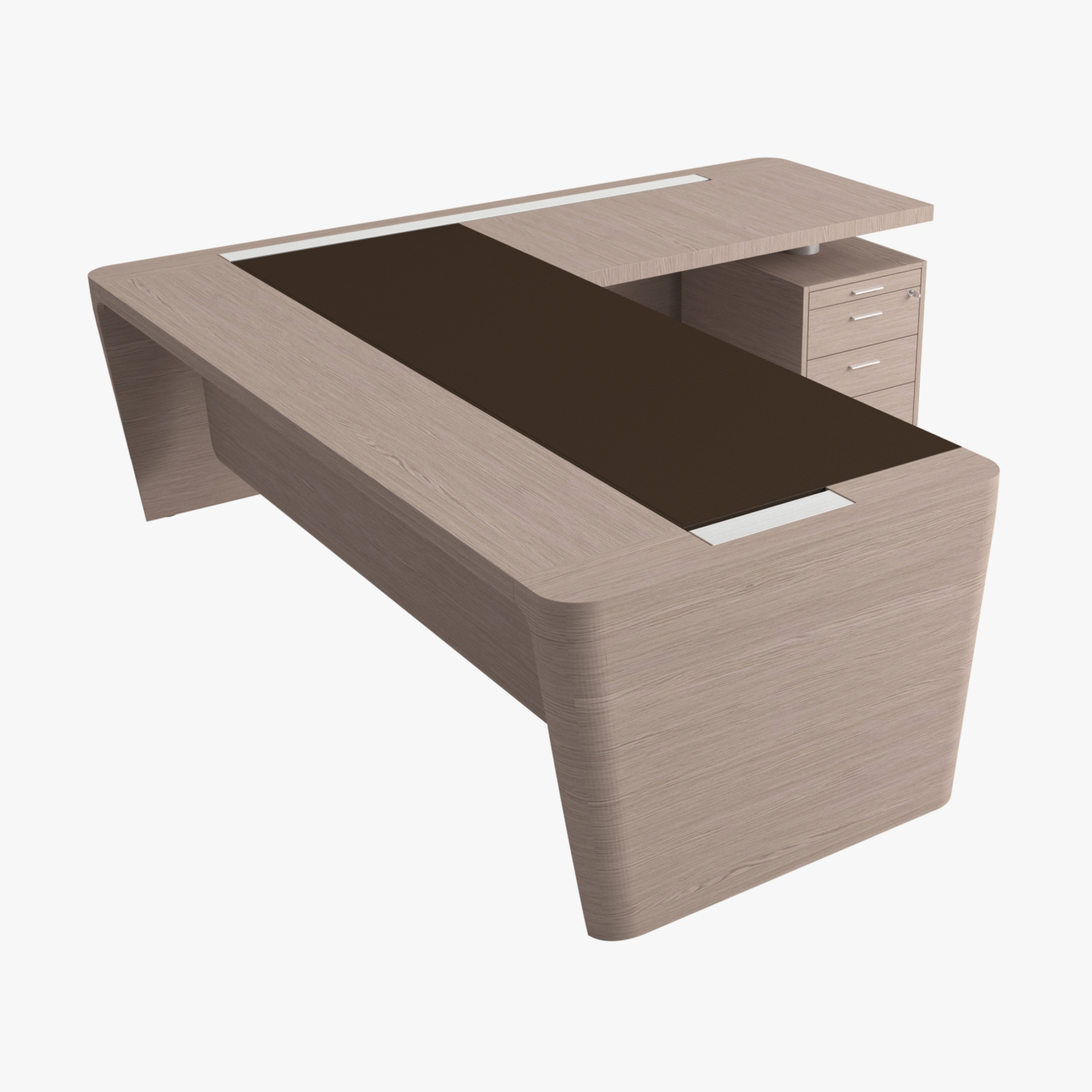 Quadrifoglio X10 Wood Veneer Desk with Leather Inlay,… Hunts Office