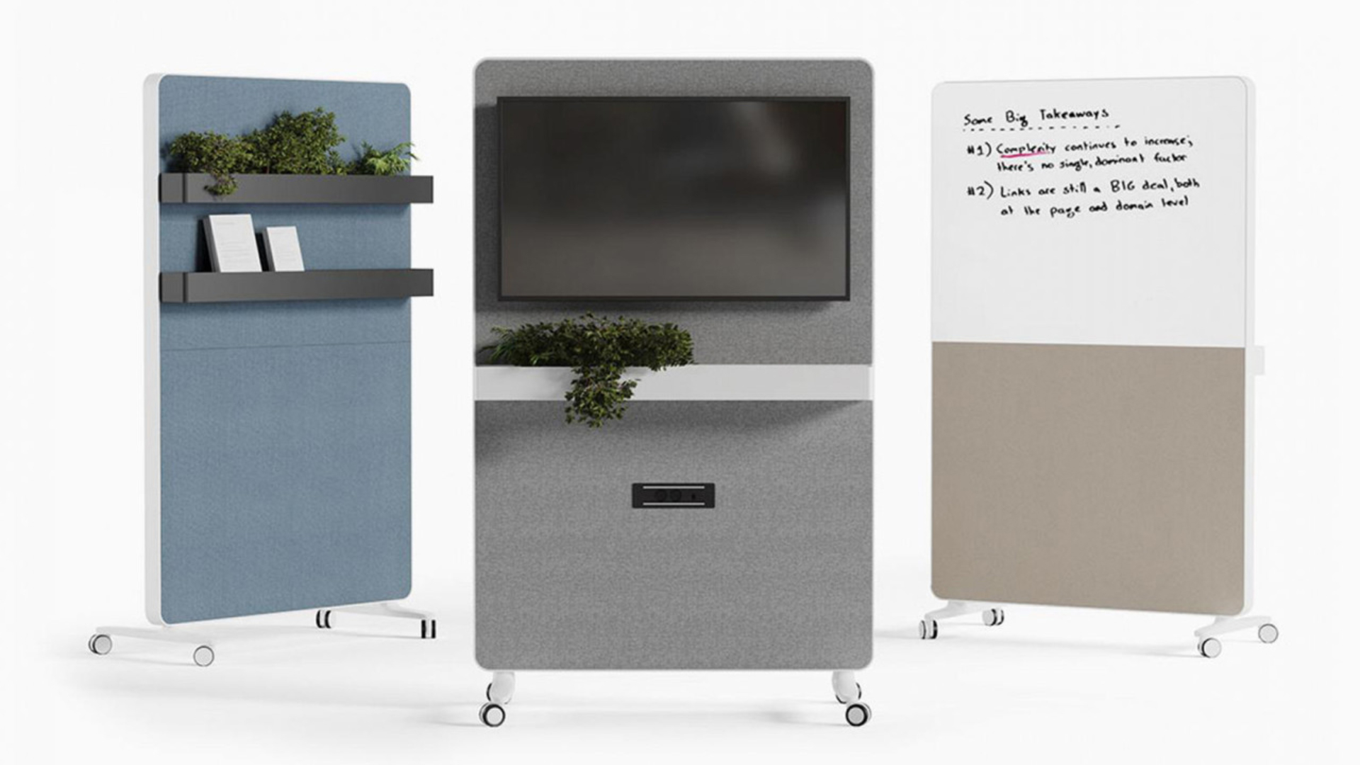 Actiu Caddy 500 Tech Whiteboard Panel & Media Unit Hunts Office