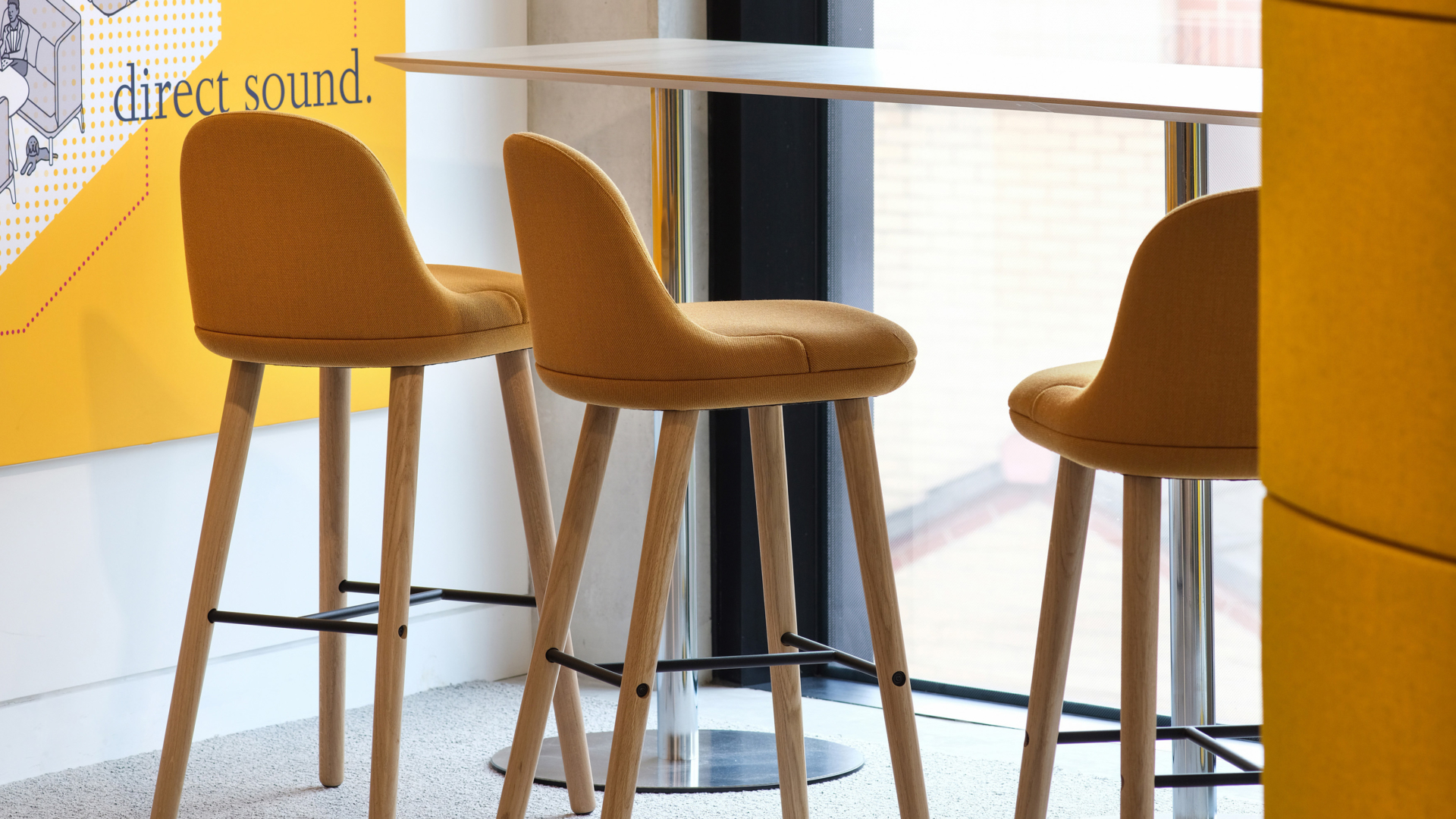 Orangebox Coze Bar Stool Turned Leg Hunts Office