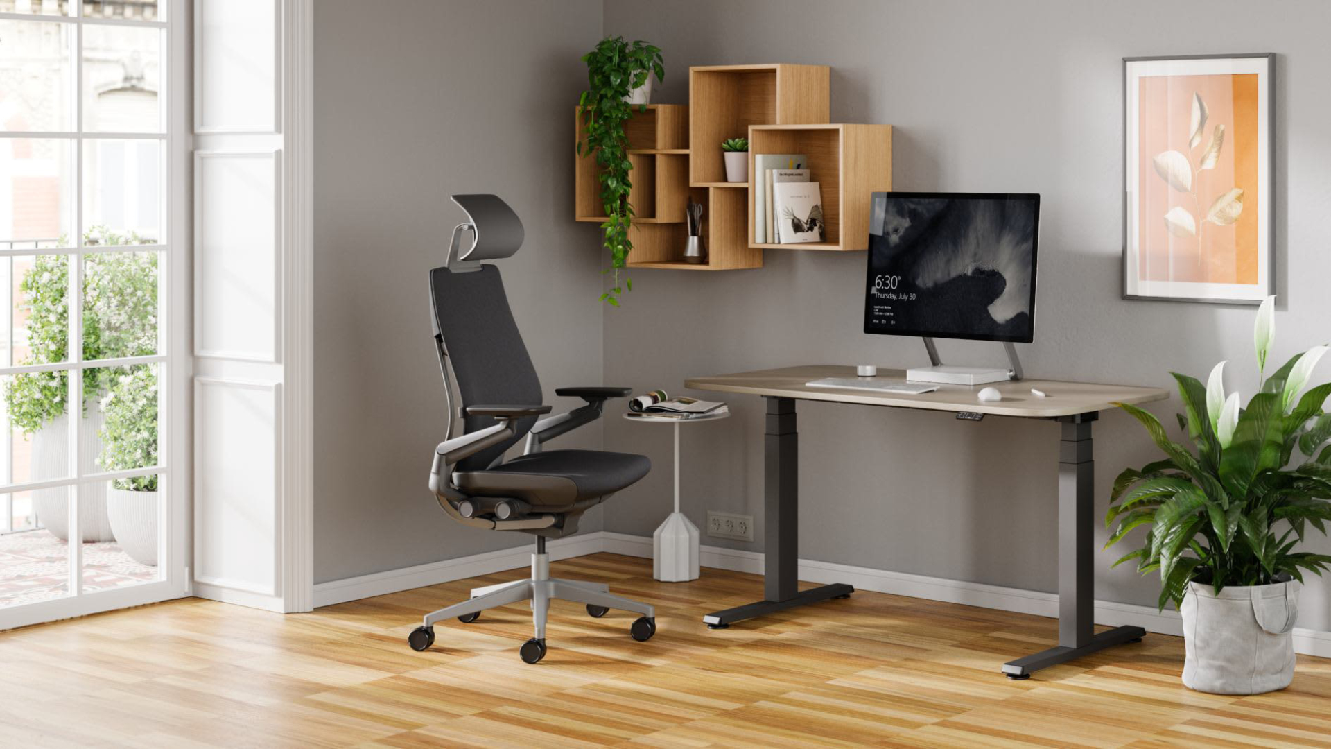 Steelcase Solo SittoStand Desk Merle/Acacia Hunts Office